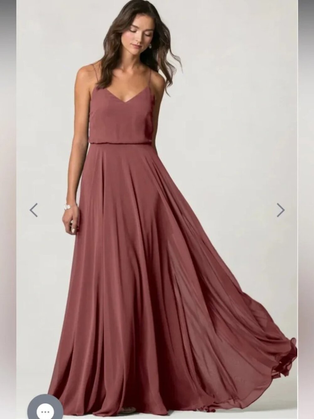Jenny Yoo Collection Ineese Chiffon Maxi Dress English Rose